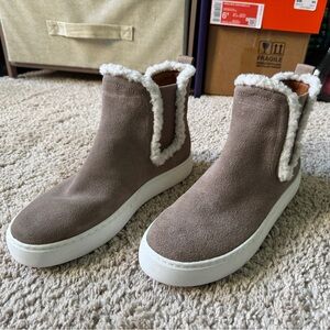 Lucky Brand Kichai Chelsea Taupe Ankle Boot